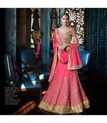 multicolor embroidered Georgette bridal-lehengas