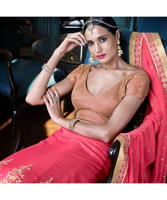 multicolor embroidered Georgette bridal-lehengas 3