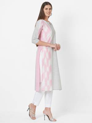 Pink printed cotton ethnic-kurtis 3