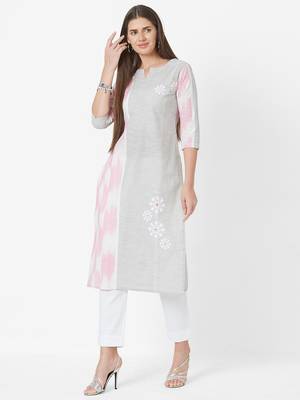 Pink printed cotton ethnic-kurtis 4
