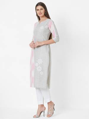 Pink printed cotton ethnic-kurtis 5