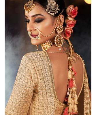 beige embroidered satin bridal-lehengas 4