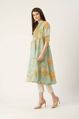 Pinksky Blue woven cotton ethnic-kurtis 4