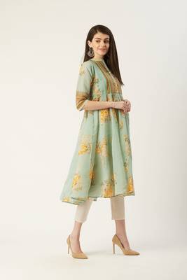 Pinksky Blue woven cotton ethnic-kurtis 5