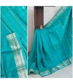 Teal south cotton saree