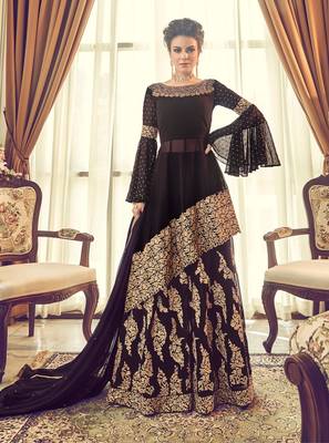 Purple embroidered georgette salwar 1