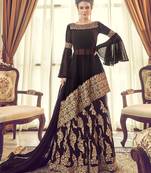 Purple embroidered georgette salwar