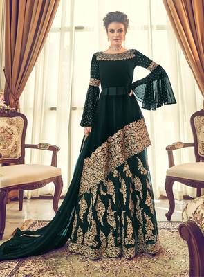 Green embroidered georgette salwar 1