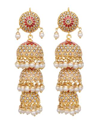 White pearl jhumkas 1