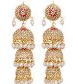 White pearl jhumkas