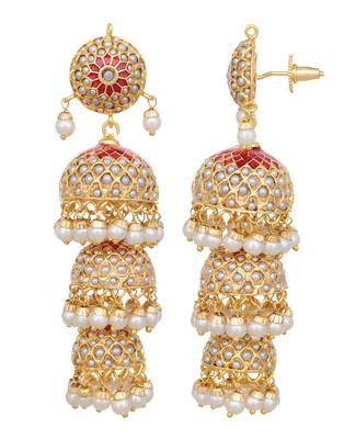 White pearl jhumkas 2