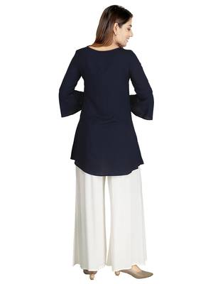 Navy-blue embroidered rayon embroidered-kurtis 3