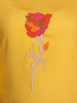 Yellow embroidered rayon embroidered-kurtis 2