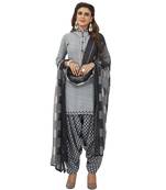 Grey printed crepe salwar