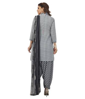 Grey printed crepe salwar 2