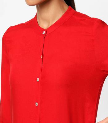 Red plain rayon kurtas-and-kurtis 2