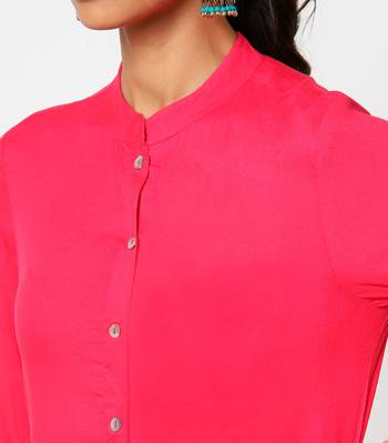 Pink plain rayon kurtas-and-kurtis 2