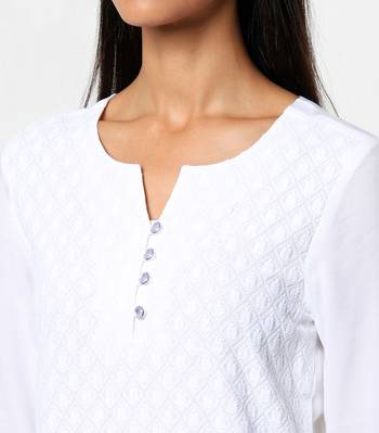 White embroidered rayon kurtas-and-kurtis 2