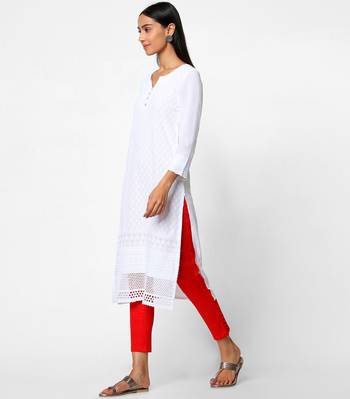 White embroidered rayon kurtas-and-kurtis 3