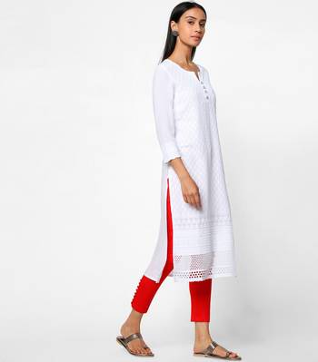 White embroidered rayon kurtas-and-kurtis 4