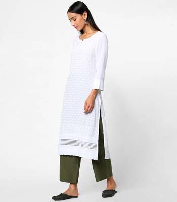 White embroidered rayon kurtas-and-kurtis 3