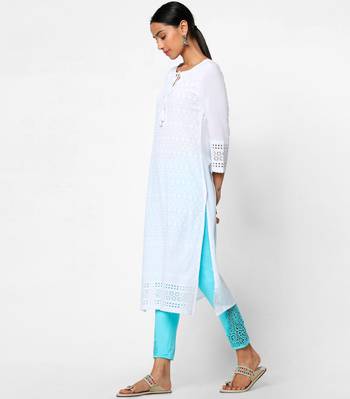 White embroidered rayon kurtas-and-kurtis 3