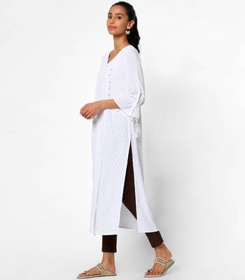 White embroidered rayon kurtas-and-kurtis 3