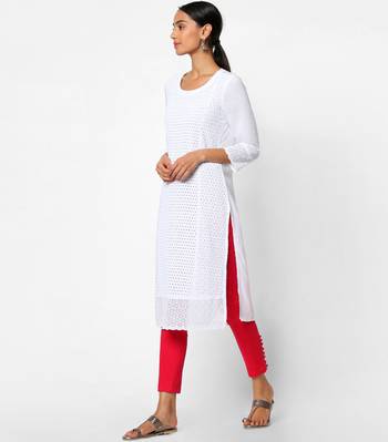 White embroidered rayon kurtas-and-kurtis 3