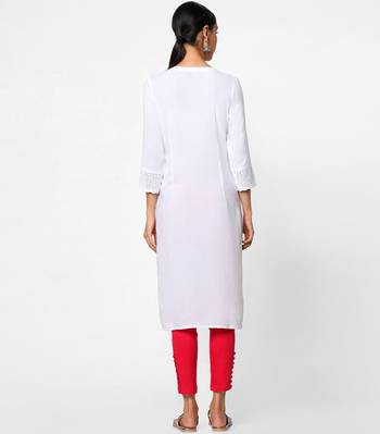 White embroidered rayon kurtas-and-kurtis 5