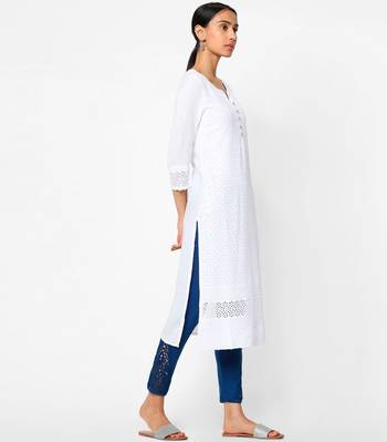 White embroidered rayon kurtas-and-kurtis 4