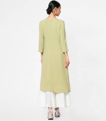 Green embroidered rayon kurtas-and-kurtis 5