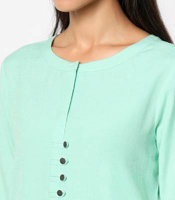Green plain rayon kurtas-and-kurtis 2