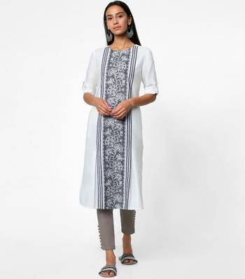 White printed rayon kurtas-and-kurtis 1