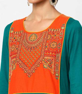 Green embroidered cotton kurtas-and-kurtis 2