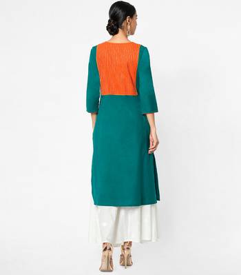 Green embroidered cotton kurtas-and-kurtis 5