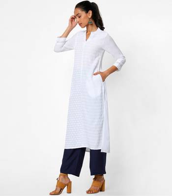 White embroidered rayon kurtas-and-kurtis 3