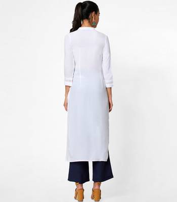 White embroidered rayon kurtas-and-kurtis 5