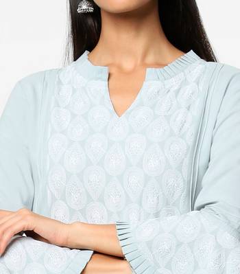 Grey embroidered rayon kurtas-and-kurtis 2