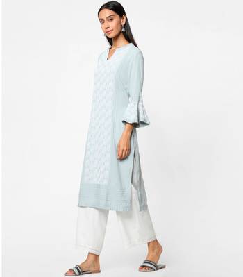 Grey embroidered rayon kurtas-and-kurtis 4