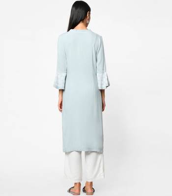 Grey embroidered rayon kurtas-and-kurtis 5