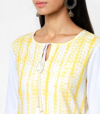 Yellow embroidered rayon kurtas-and-kurtis 2