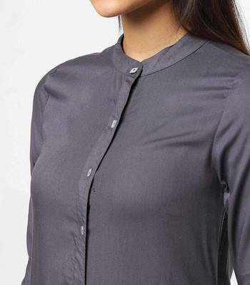 Grey plain rayon kurtas-and-kurtis 2