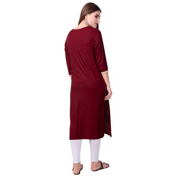 Women Embellished Rayon Straight Kurta 2