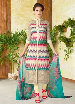 Multicolor digital print crepe salwar 1