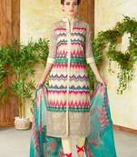 Multicolor digital print crepe salwar