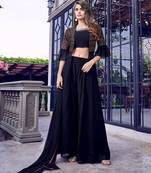 Dark-blue fancy georgette salwar