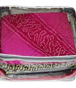 atorakushon   Transparent Saree Cover Garments Storage Bags Wardrobe Organizer Pack of1 (Silver)