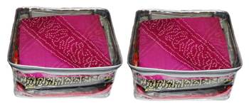 atorakushon   Transparent Saree Cover Garments Storage Bags Wardrobe Organizer Pack of 2 (Silver) 1