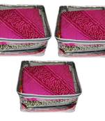 atorakushon   Transparent Saree Cover Garments Storage Bags Wardrobe Organizer Pack of 3 (Silver)