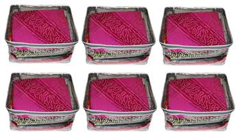 atorakushon   Transparent Saree Cover Garments Storage Bags Wardrobe Organizer Pack of 6 (Silver) 1